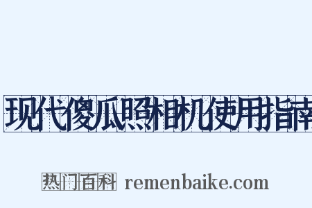 现代傻瓜照相机使用指南是什么意思的图片
